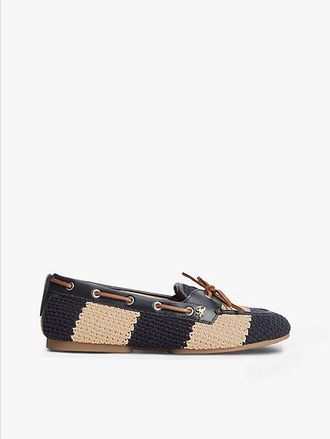 Tommy Hilfiger Two-Tone Woven Flexible Boat Shoes