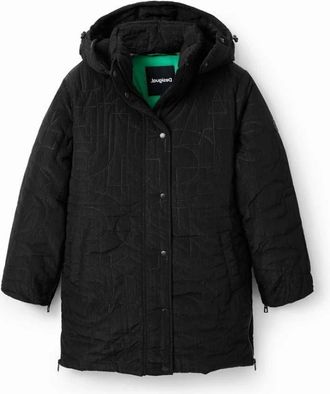 Desigual Padded Zips Coat - Dames - Winterjassen - Zwart - S - Leer - Jassen