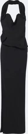 Magda Butrym Floral-appliqu&eacute; wool-blend gown