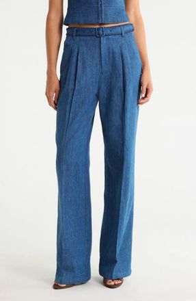 Paige Acacia High Waist Belted Jeans in Tidepool at Nordstrom, Size 00