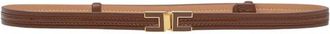 Elisabetta Franchi Logo Gesp Band - Dames - Riemen - Bruin - L - Leer - Accessoires