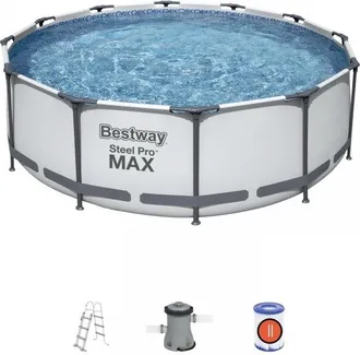 Bestway Piscina Desmontable Tubular Bestway Steel Pro Max 366x100 Cm Con Depuradora Cartucho 2.006 L/h Y Escalera