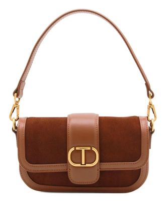 Twin-Set logo-plaque shoulder bag - women - Polyester/Leather - One Size - Brown