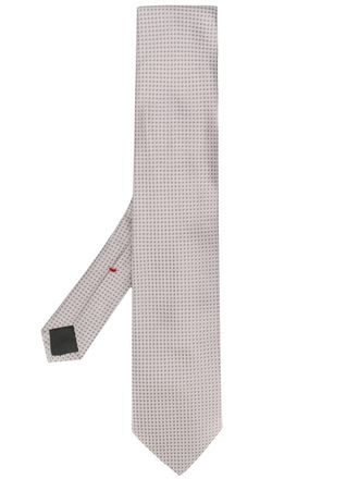Dell'Oglio geometric silk tie - Green