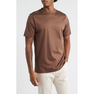Aur&eacute;lien AUR1 Solid Cotton T-Shirt in Chocolate at Nordstrom, Size Large