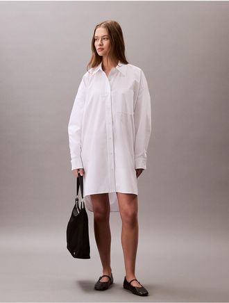 Calvin Klein Jeans Calvin Klein Womens Cotton Relaxed Shirt Dress - White - XS