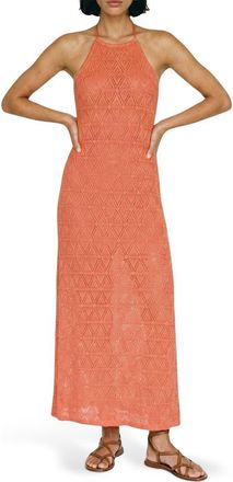 Vero Moda Maya Maxi Halter Dress in Langoustino at Nordstrom Rack, Size X-Small