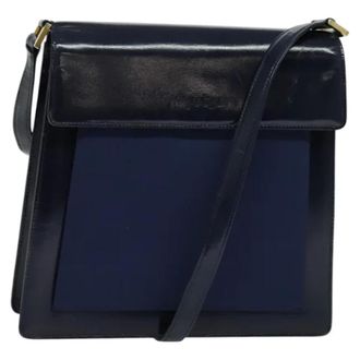 Saint Laurent Tweedehands leren schoudertassen - Dames - Pre-owned - Blauw - Maat: ONE Size Leer