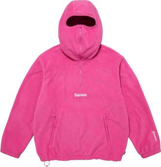 SUPREME FW25 Polartec Face Mask Half Zip Hooded Sweatshirt Pink SUP-FW25-064-PINK