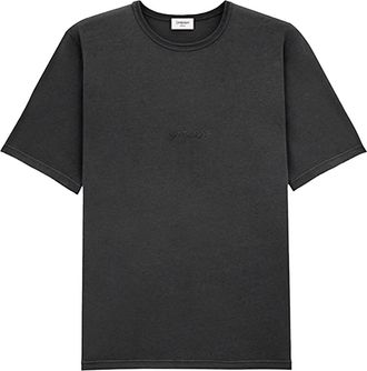 Saint Laurent Mens Black Cotton Clothing T-shirt - Dark Grey - Size X-Large