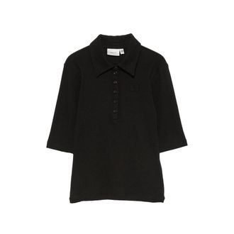 Gestuz Drew Ribbed-knit Polo Shirt