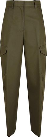 Givenchy Broek met hoge taille en cargozakken - Dames - Broeken - Groen - XS - Broeken