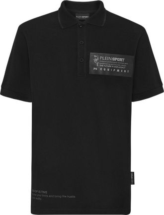 Plein Sport logo-print piqué polo shirt - men - Cotton - XXXL - Black