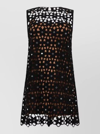 Michael Kors crochet dress floral motif mini length sleeveless