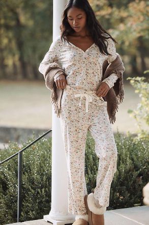 Papinelle Sleepwear Meribel Knit Henley Top & Pants Set