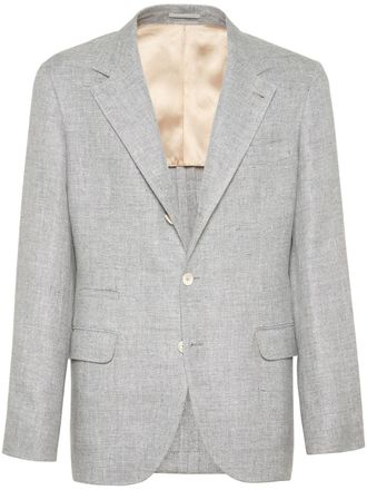 Brunello Cucinelli Blazer monopetto con revers a lancia - Grigio