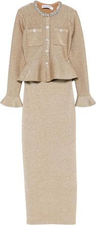 Self Portrait Truien & Vesten, Dames, Beige, S, Peplum Jurk