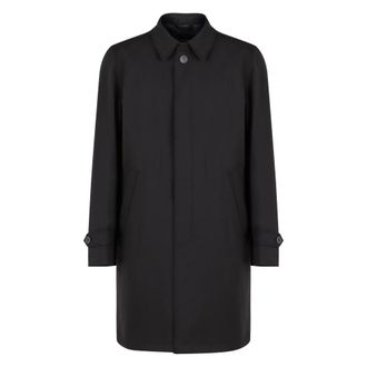 Herno Stijlvolle stoffen jas met zakken - Heren - Mantel - Blauw - 2XL - Polyester - Jassen