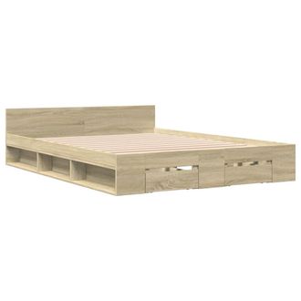 vidaXL Cama Con Cajones Madera Ingenier&iacute;a Roble Sonoma 140x200 Cm Vidaxl