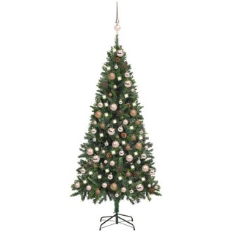 vidaXL &Aacute;rbol De Navidad Helado Con Luces, Bolas Y Pi&ntilde;as 180 Cm Vidaxl