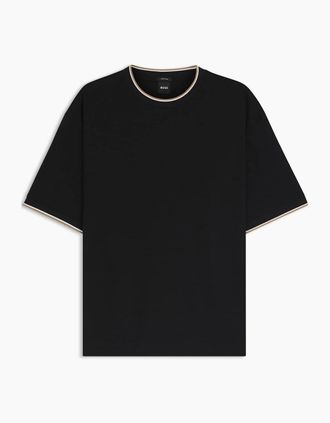 HUGO BOSS Mens Crew Neck Short Sleeve Regular Fit T-Shirt - Black - Size: 36