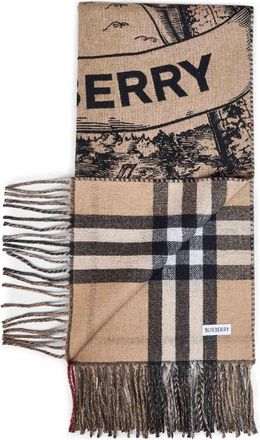 Burberry Womens Cashmere Scarf Gallant Knight Archive Beige Scarfs