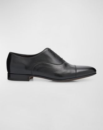 Santoni Mens Darian Calfskin Leather Oxfords