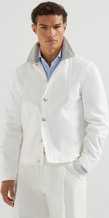 Brunello Cucinelli Garment-dyed outerwear jacket in Snow at Nordstrom, Size 60 It