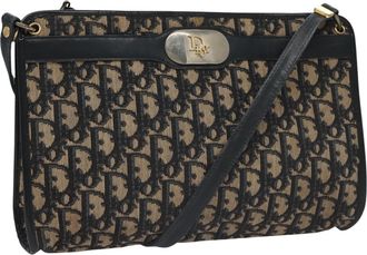 Dior Trotter Navy Canvas Shoulder Bag (Pre-Owned)