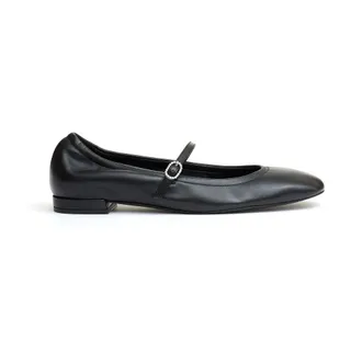 Stuart Weitzman Ballerinas, female, Black, Size: 7 1/2 US Leather Ballerina with Strap