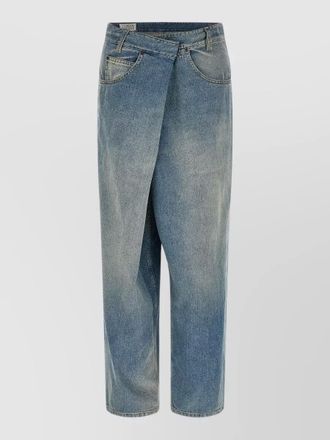 Maison Margiela denim wrap asymmetric wide-leg jeans