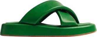 VAMSKO Pillow Slippers - Dames - Sandalen - Groen - 36 EU - Leer - Schoenen
