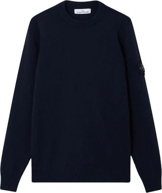 Stone Island Lambswool Crewneck - Heren - Ronde hals truien - Blauw - S - Wol - Truien & Vesten