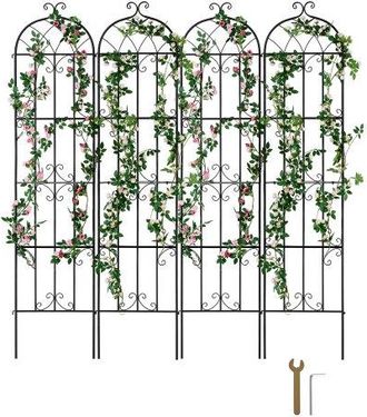 OEM Enrejado De Metal Para Plantas Trepadoras 51 X 220 Cm Soporte Para Rosas Trepadoras 4 Piezas Arco Para Enredaderas Soporte Para Pepinos Decorativo Par