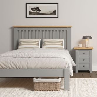 Seconique Windsor 46 (Double) Bed Low Foot End (Part Assembled) in Light Grey | Size: Double