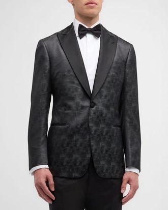 Giorgio Armani Mens Micro-Dot Peak Dinner Jacket