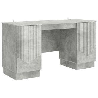 vidaXL Escritorio Con Estante Gris Hormig&oacute;n 142,5 X 50 X 75 Cm Vidaxl