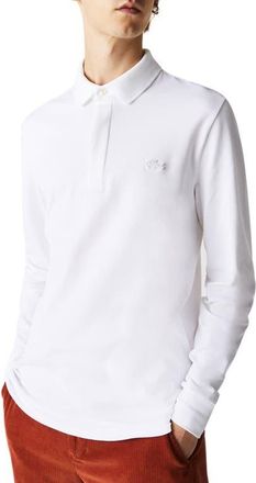 Lacoste Long Sleeve Polo in 001 White at Nordstrom, Size 4