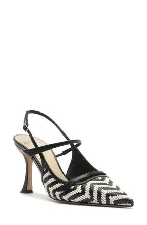 Alexandre Birman Tita Raffia Slingback Pump in Black at Nordstrom, Size 10.5