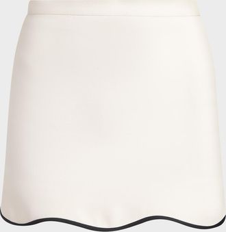 Valentino Garavani Piped Wave Hem Miniskirt