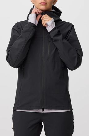 Fj&auml;llr&auml;ven Bergtagen G-1000 Water Resistant Hooded Jacke in Black at Nordstrom, Size Small
