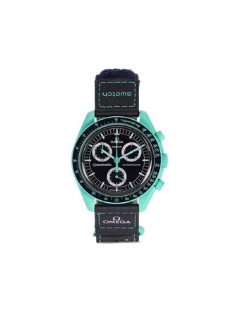 Omega xSwatch Moonswatch Mission on Earth 42mm watch - men - Nylon/ceramic - One Size - Black