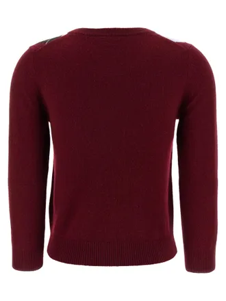 Ganni Argyle Merino Wool and Cashmere Cardigan - Burgundy