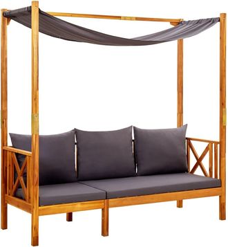 vidaXL Banco De Jard&iacute;n Con Toldo Madera Maciza De Acacia Vidaxl