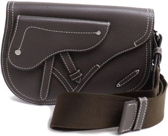 Dior Brown Gray Leather Sling Bag (Pre-Owned)