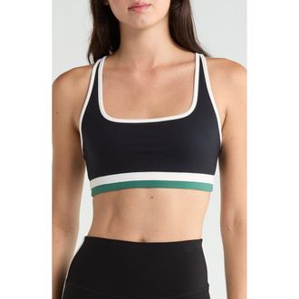 SPLITS59 Bianca Rigor Racerback Sports Bra in Black/white at Nordstrom, Size X-Large