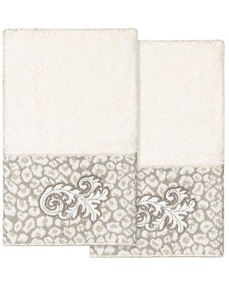 Linum Home Textiles 100% Turkish Cotton April 2Pc Embellished Hand Towel Set