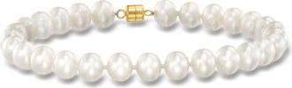 Ross-Simons 6-7mm Cultured Pearl Bracelet With 14kt Yellow Gold Magnetic Clasp