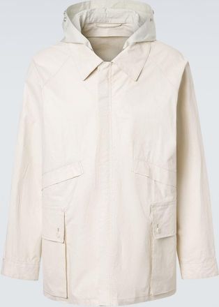 Christophe Lemaire Hooded coated linen-blend raincoat