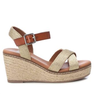 Xti Womens Jute Wedge Sandals In Gold